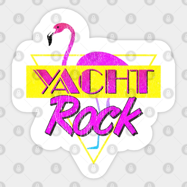 Yacht Rock Party Boat Drinking Stuff 80s Faded Sticker by Vector Deluxe